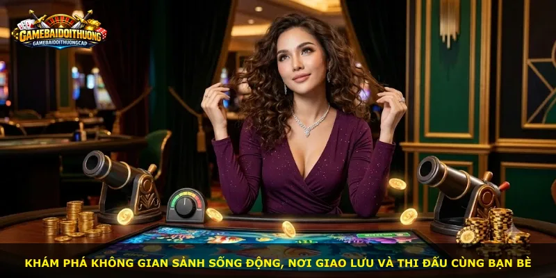 Khám phá không gian sảnh sống động, nơi giao lưu và thi đấu cùng bạn bè