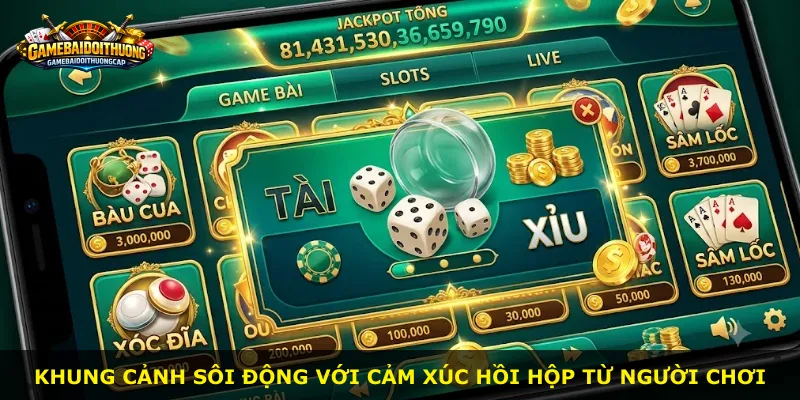 Khung cảnh sôi động với cảm xúc hồi hộp từ người chơi