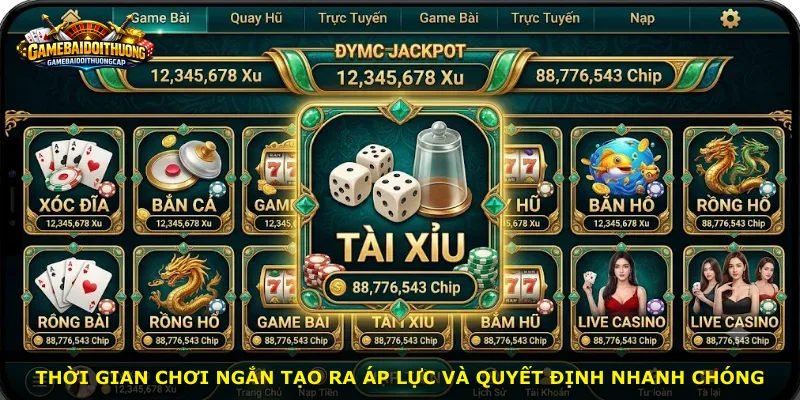 Thời gian chơi ngắn tạo ra áp lực và quyết định nhanh chóng